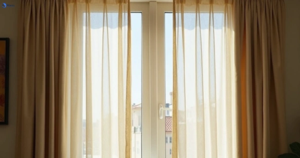 Dull dusty drapes in highett-vic before professional cleaning